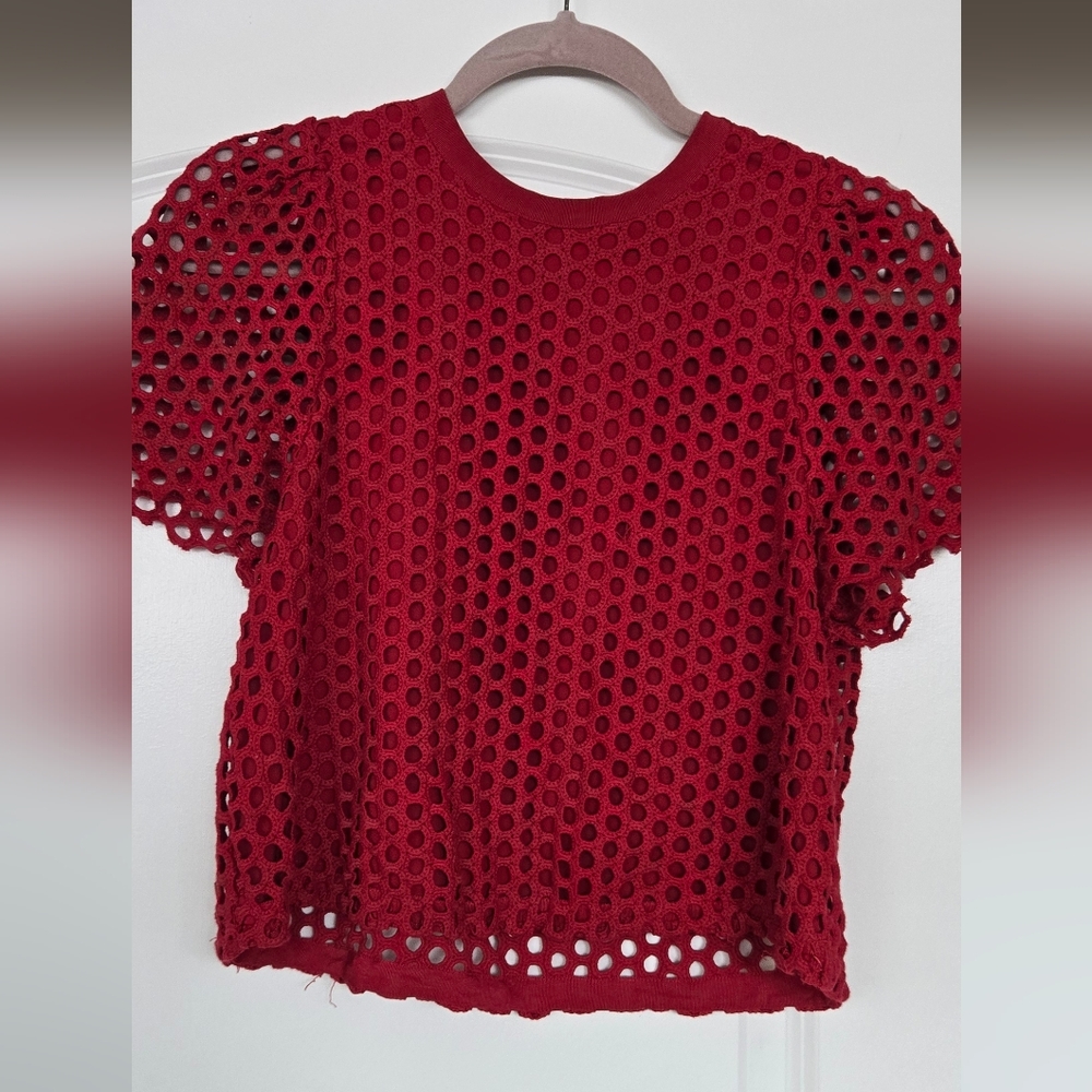 Sea NY Eyelet Red Top